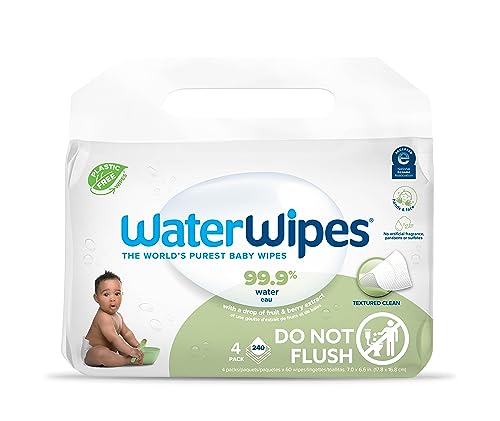 WaterWipes Plastic-Free Textured Baby Wipes, 240 Count Amazon Drugstore WaterWipes Wipes & Refills
