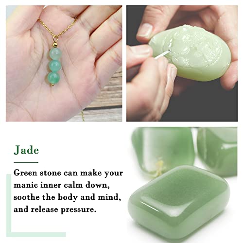 Gray SmileBelle Jade necklace for women green jewelry as birthday gifts, crystal necklace with jade beads, green necklace crystal pendant necklace as spiritual jewelry for girls for birthstone necklace
