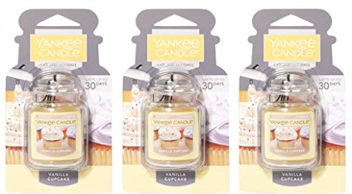 Yankee Candle Car Jar 3 Pack Vanilla Cupcake Air Freshener
