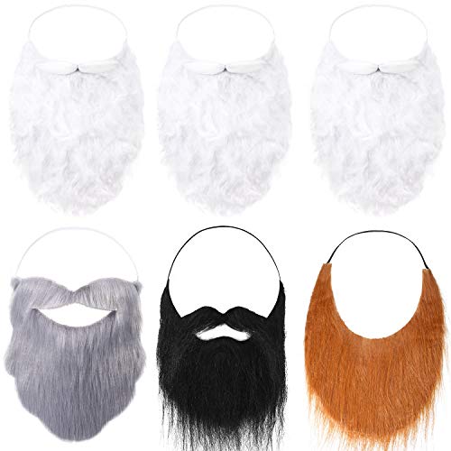 WILLBOND 6 Pieces Fake Beards Mustaches Christmas Halloween Beard Adult Kid (Long Style) | Physical | Amazon, Apparel, Facial Hair, WILLBOND | WILLBOND