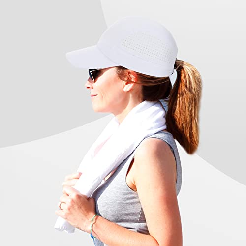 Antique White zowya Cool Sun Hat Outdoor Sport Cap Breathable Quick Drying Waterproof Unstructured Running Climbing for Men Women (White Upgrade)