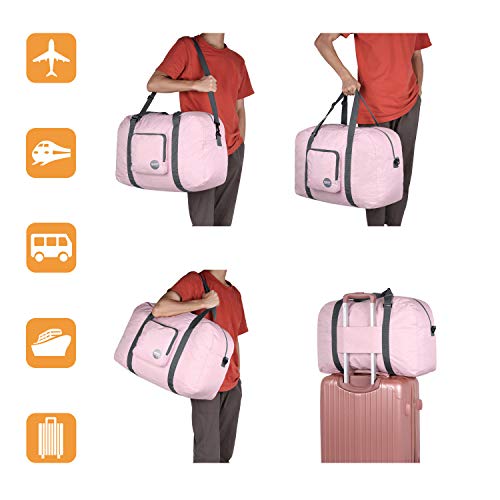 WANDF for Alaska Airlines 22' Foldable Travel Duffle Bag for Travel Gym Sports Weekender Bag (22 inches (50 Liter), Pink Denis 22')
