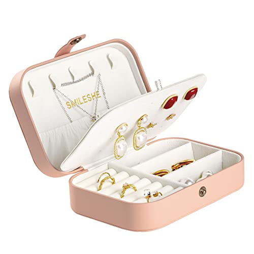 Smileshe Jewelry Box for Women Girls, PU Leather Small Travel Organizer, Portable Jewellery Case Display Storage Boxes for Rings Bracelets Necklaces Earrings | Physical | Amazon, Home, Jewelry Boxes, Smileshe | Smileshe