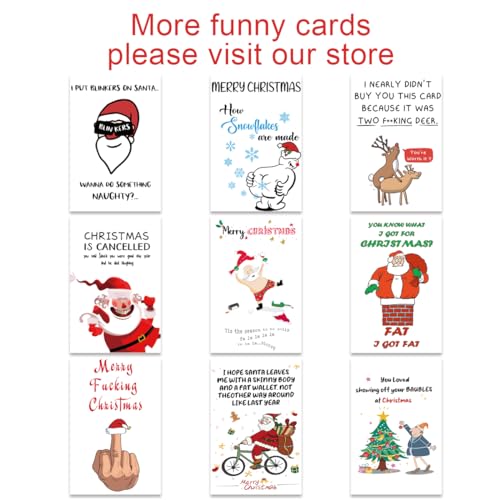 UUEFKTN Humorous Christmas Cards For Adult, Funny Christmas Gift for Husband Wife Girlfriend BoyFriend, Naughty Adult Christmas Gift Card For Her, For Him, Adult Christmas Cards With Envelope