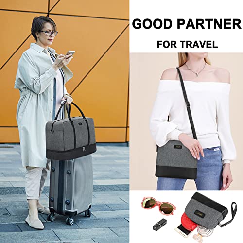 Weekender Duffel Bag with Shoe Compartment Amazon IBFUN Luggage Travel Duffels