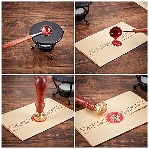 CRASPIRE Cat Wax Seal Stamp Love Vintage Sealing Wax Stamps Valentines Day Retro 25mm Removable Brass Stamp Head with Wood Handle for Wedding Invitations Envelopes Halloween Christmas Gift Wrapping