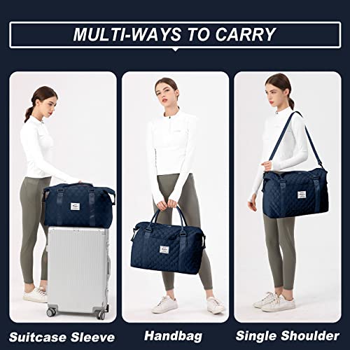 Womens Weekender Blue Gym Duffel Tote Bag With Toiletry Amazon BJLFS Luggage Travel Duffels
