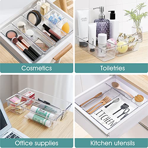 WOWBOX Clear Plastic Drawer Organizer Set Amazon Drawer Organizers Home Jewelry makeup WOWBOX