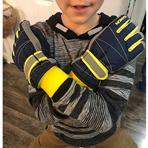 TRIWONDER Kids Ski Gloves - Black (M)