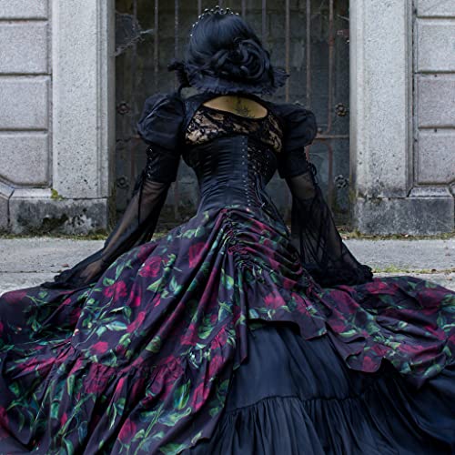 Brand: Women's Steampunk Hi-Low Floral Long Skirt Amazon Apparel Costumes Scarlet Darkness