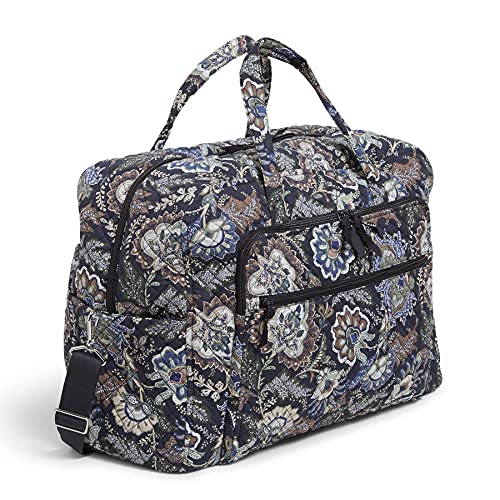 Vera Bradley Women's Cotton Grand Weekender Travel Bag, Java Navy Camo - Recycled Cotton, One Size