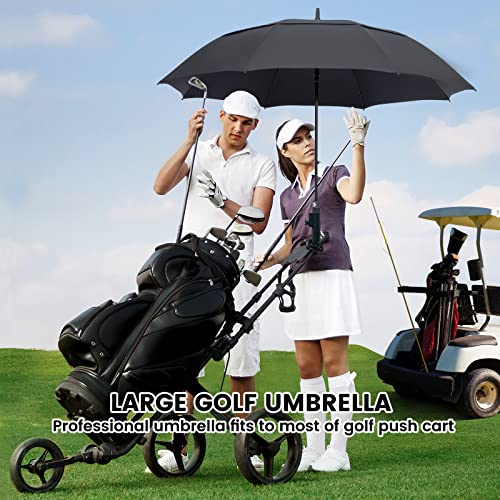 Black ZOMAKE Golf Umbrella 54/62/68 Inch, Large Windproof Umbrellas Automatic Open Oversize Rain Umbrella with Double Canopy for Men Women - Vented Stick Umbrellas