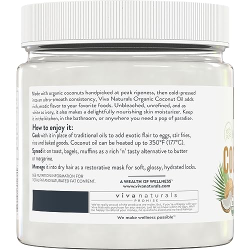Viva Naturals Organic Coconut Oil - 16 oz