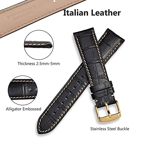 WOCCI 21mm Italian Leather Watch Band