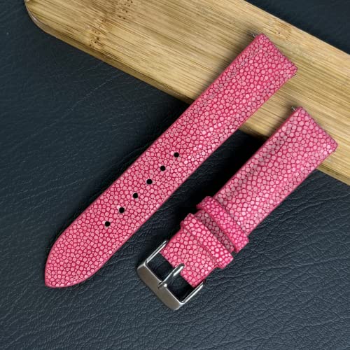 Vintage Pink Stingray Leather Watch Band - 18mm