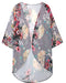 Brand Name: Women's Dark Grey Floral Kimono Top Amazon Apparel CHICGAL Cover-Ups