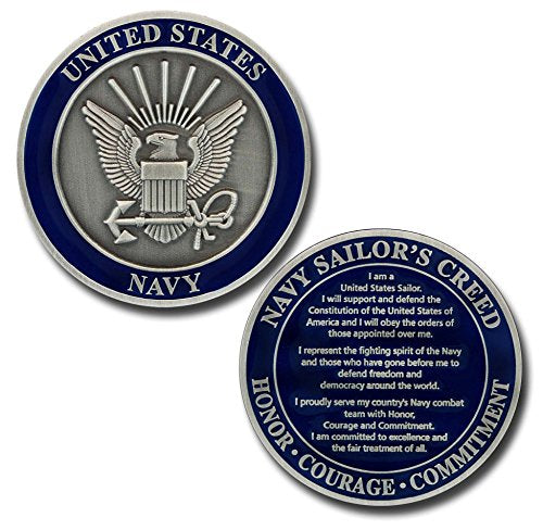 U.S. Navy Sailor's Creed Challenge Coin | Physical | Amazon, Armed Forces Depot, Individual Coins, Toy | Armed Forces Depot