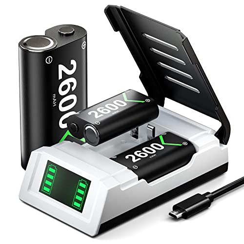 VOYEE Charger for Xbox Controller Battery Pack, 3x2600mAh High Capacity Xbox Rechargeable Battery Pack with Fast Charger Station, Led Indicator, Protective Shell for Xbox One/S/X/Elite/Series X|S | Physical | Amazon, Batteries, Electronics, VOYEE | VOYEE