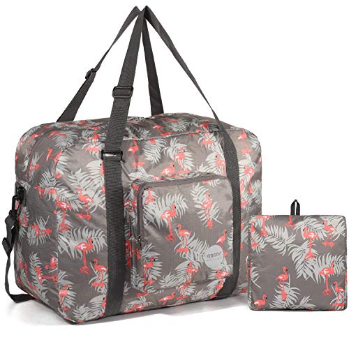 WANDF for Spirit Airlines 18" Foldable Travel Duffle Bag Weekender Bags Carry on Bag for Women Girls (D-Flamingo E) | Physical | Amazon, Luggage, Travel Duffels, WANDF | WANDF