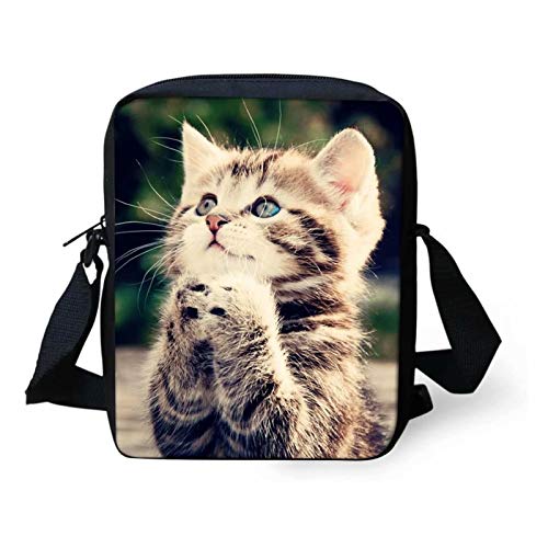 Snilety Cute Kitten Cat Print Crossbody Bag Amazon Luggage Messenger Bags Snilety