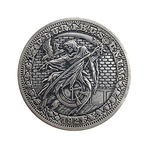 Dark Slate Gray Skull Death Sickle Time Passing HOBO Nickel Antique Silver Plating Collection Satan Series Challenge Coin