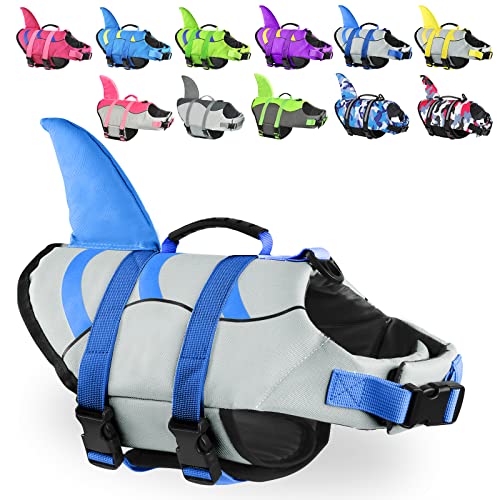 Shark Dog Life Jacket with Buoyancy Amazon Fragralley Lifejackets Pet Products