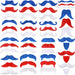 WILLBOND 48 Pieces Fake Mustaches, Self Adhesive Novelty Moustaches Fiesta Masquerade Party Supplies Halloween Costume (16 Independence Day Style) Multicoloured | Physical | Amazon, Apparel, Facial Hair, WILLBOND | WILLBOND
