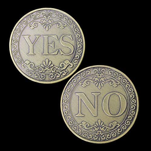 Yes No Challenge Coin Decision Maker Coin (Bronzed) | Physical | Amazon, Individual Coins, Toy, WOERDA | WOERDA