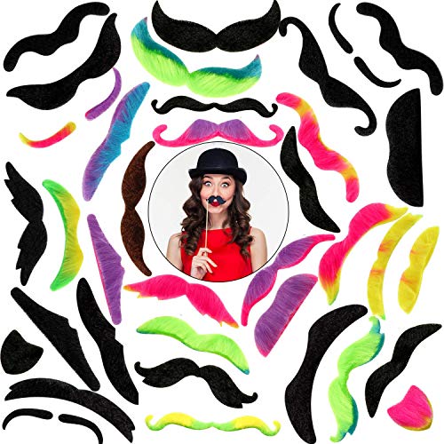 WILLBOND Fake Mustaches Variety Pack for Parties