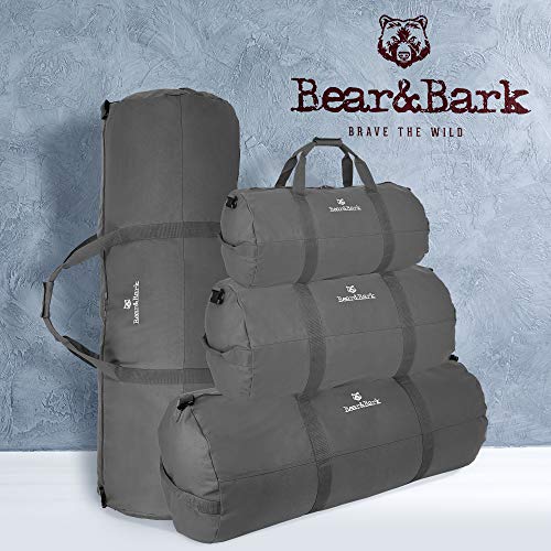 XL Gray Canvas Military Duffle Bag Amazon Bear&Bark Luggage Sports Duffels