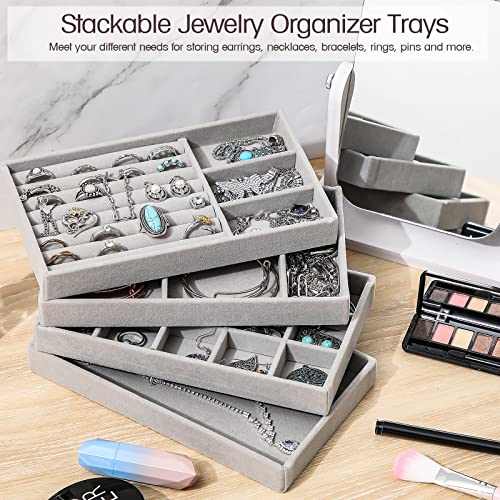 Small Stackable Jewelry Organizer Trays - Gray Amazon Home Jewelry Trays Kenning