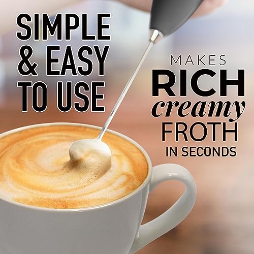 Rosy Brown Zulay Powerful Milk Frother Handheld Foam Maker for Lattes - Whisk Drink Mixer for Coffee, Mini Foamer for Cappuccino, Frappe, Matcha, Hot Chocolate by Milk Boss (Black)