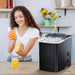 Gray Portable Countertop Ice Maker Machine - Zvoutte Self-Cleaning Countertop Ice Makers with Ice Scoop and Basket, 9 Cubes in 8-10 mins, 26 lbs/24 Hours, for Home/Kitchen/Bar/Office/Camping (Black)