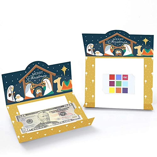 Big Dot of Happiness Holy Nativity - Manger Scene Religious Christmas Money and Gift Card Holders - Set of 8