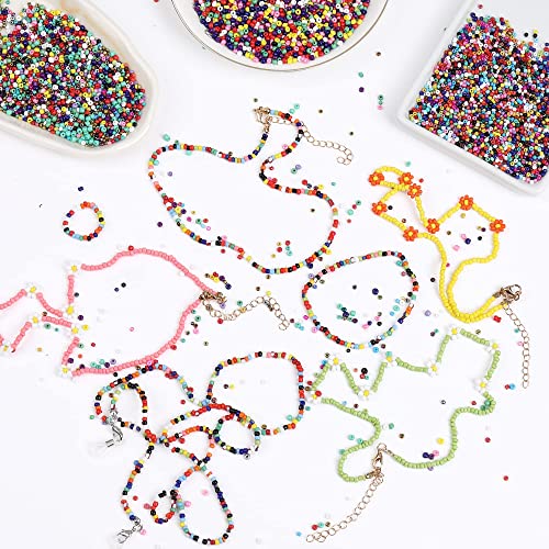 TIANNAY 4mm Glass Seed Beads Multicolor Bulk Amazon Beads & Bead Assortments Home TIANNAY