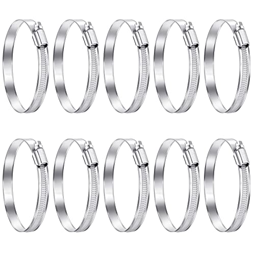 Non-Stripping 3-1/2 inch Hose Clamp Size#56, Wide, Higher Torque Heavy Duty, 3-1/8 to 4" Adjustable Worm Gear Drive Hose Clamps Stainless Steel 304 Duct Pipe Clamps 3.5 inch, 10 Pack | Physical | Amazon, Clamps & Sleeving, Steelsoft, Tools | Steelsoft