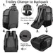 Dark Slate Gray ZOMFELT Rolling Backpack, Travel Backpack with Wheels, Carry on Luggage with 3 Travel Luggage Organizers, 17.3 Inch Rolling Laptop Backpack for Travel Work, Luggage Business Bag for Men Women Grey