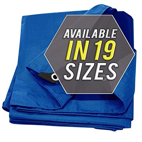 Tarp Cover Blue Waterproof 24x50 Great for Tarpaulin Canopy Tent, Boat, RV Or Pool Cover!!! (Standard Poly Tarp 24'X50') | Physical | Amazon, Home, Tarps, Trademark Supplies | Trademark Supplies