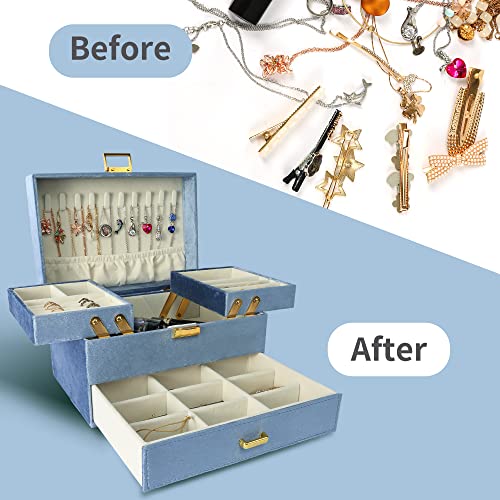 Velvet Jewelry Boxes for Women Girls | Jewelry Organizer Box