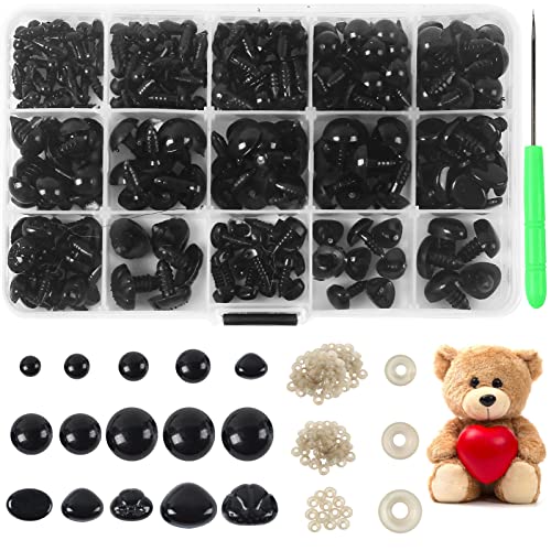 Yexixsr 566PCS Safety Eyes and Noses for Amigurumi, Stuffed Crochet Eyes with Washers, Craft Doll Eyes and Nose for Teddy Bear, Crochet Toy, Stuffed Doll and Plush Animal (Various Sizes) | Physical | Amazon, Doll Making, Home, Yexixsr | Yexixsr
