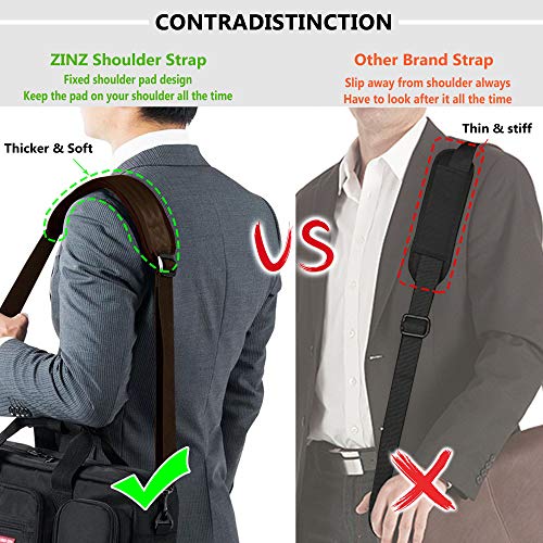 ZINZ Padded Adjustable Shoulder Bag Straps - Brown Amazon Luggage Luggage Straps ZINZ