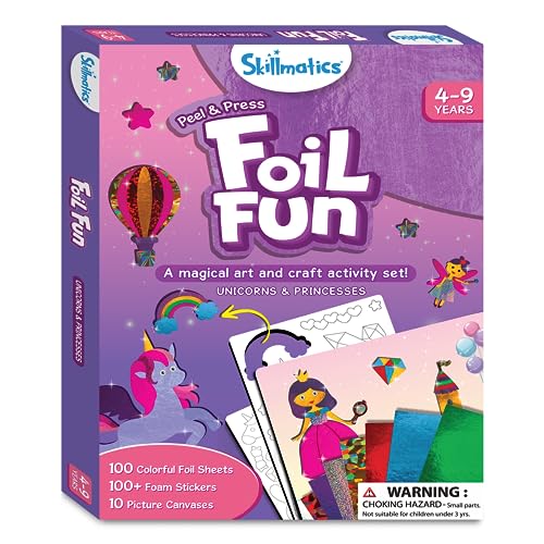 Light Slate Gray Skillmatics Art & Craft Activity - Foil Fun Unicorns & Princesses, No Mess Art for Kids, Craft Kits & Supplies, DIY Creative Activity, Gifts for Girls & Boys Ages 4, 5, 6, 7, 8, 9, Travel Toys