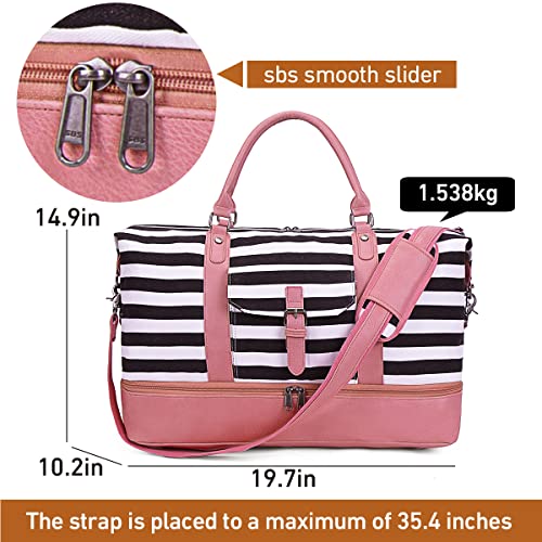 SHENHU Canvas Weekender Bag with Shoe Compartment Amazon Luggage SHENHU Travel Duffels