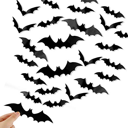 DIYASY Black 3D Bat Stickers for Halloween Décor Amazon DIYASY Home Wall Stickers & Murals