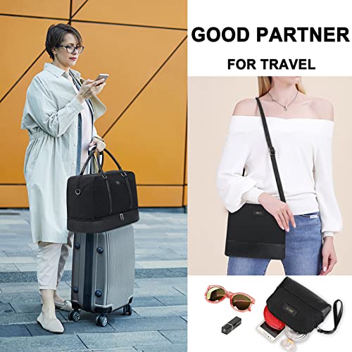 XYZ Women's Travel Duffel Bag with Shoe Compartment Amazon IBFUN Luggage Travel Duffels