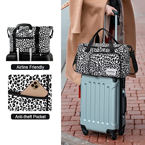 WOOMADA Leopard Foldable Travel Duffel Bag