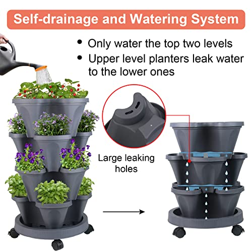Vertical Planter Garden Tower with Removable Wheels