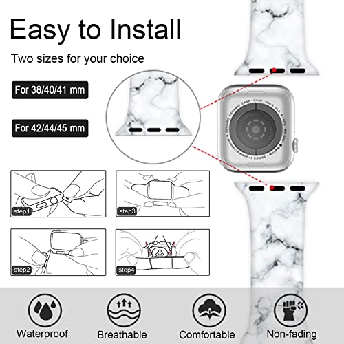 White Marble Silicone Band for Apple Watch