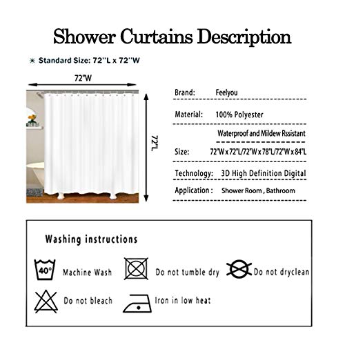 Unicorn Floral Shower Curtain - Cute & Waterproof Amazon Bathroom Accessories Feelyou Home