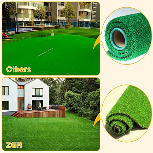 Antique White ZGR Artificial Grass Turf Lawn 11' x 36' Outdoor Rug, 0.8" Premium Realistic Turf for Garden, Yard, Home Landscape, Playground, Dogs Synthetic Grass Mat Fake Grass Rug, Rubber Backed with Drain Holes